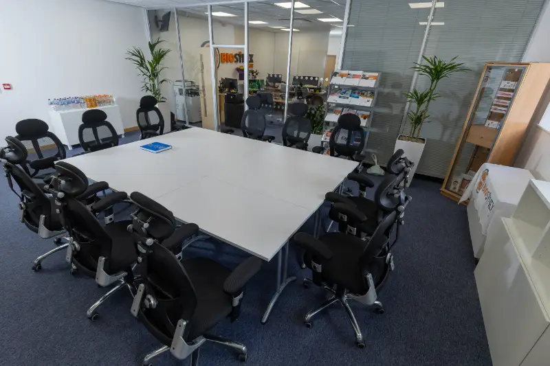 Office Meeting Room with Glass Partitioning